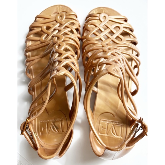 Diane Von Furstenberg Shoes - Diane Von Furstenburg Jaya bronzed gold jelly sandals sz 7